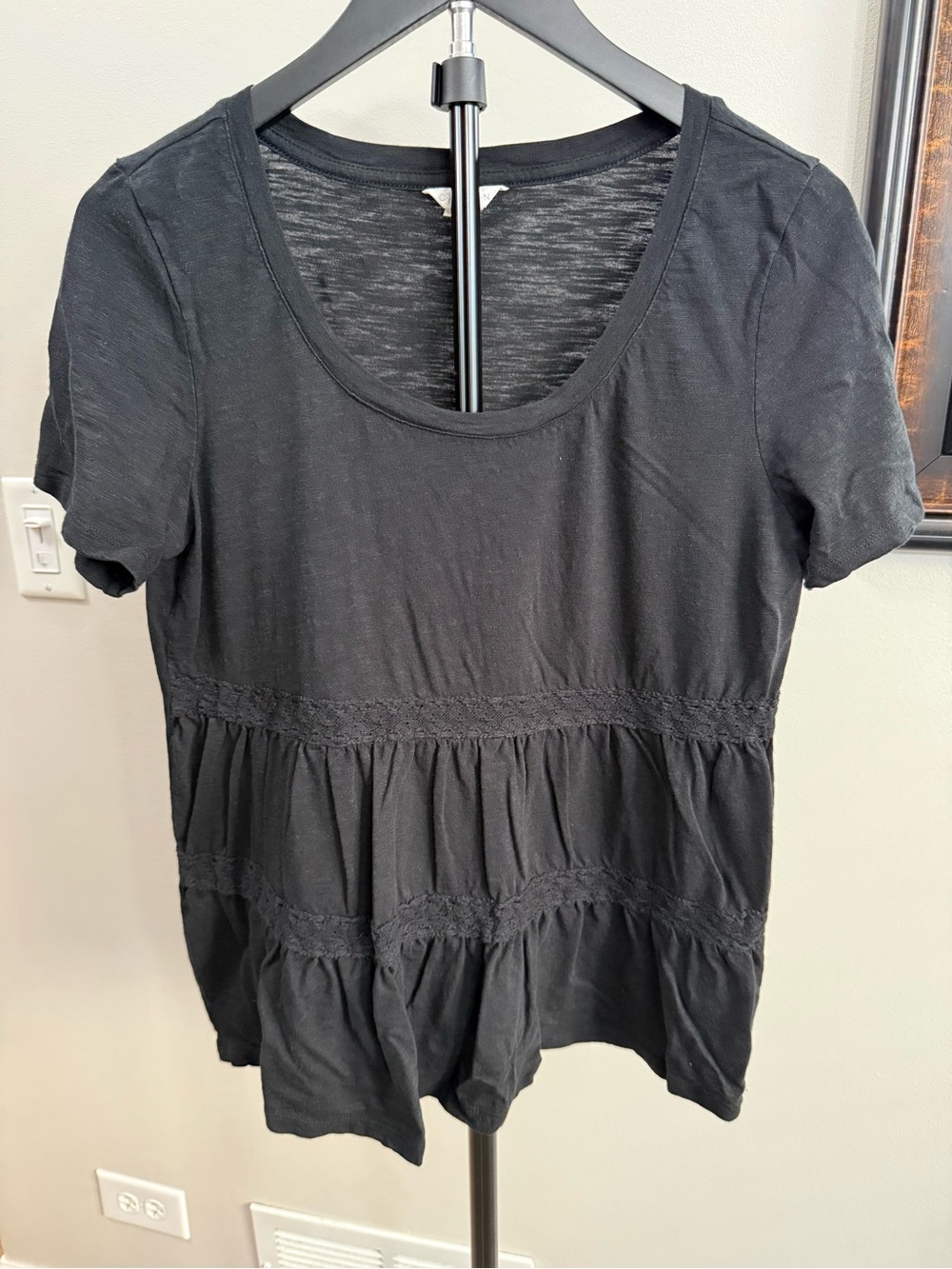 Caslon Black Short Sleeve Peplum Tee